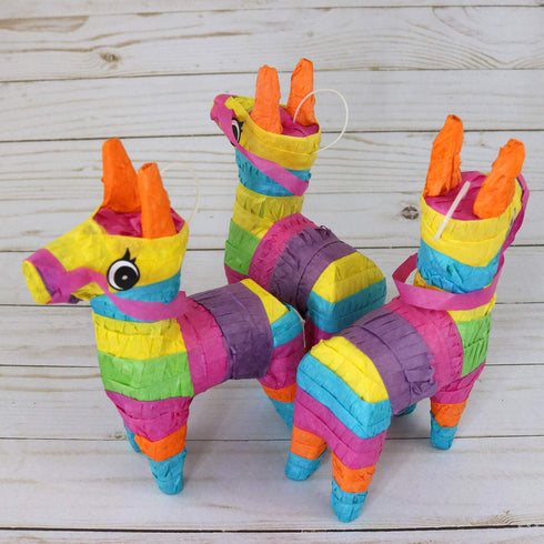 GIFTEXPRESS 6 Pack 4"X7" Mini Donkey Pinata, Little Rainbow Llama Pinata for Birthday, Cinco De Mayo, Fiestas Decorations Party Favors