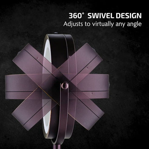 Ovente 7'' Lighted Tabletop Makeup Mirror, 1X & 7X Magnifier, Spinning Double Sided Round LED, Great for Vanity, Bath, & Bedroom, Battery Powered, Antique Bronze MCT70ABZ1X7X