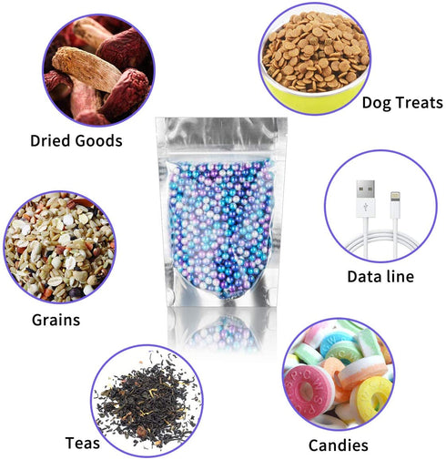100 PCS Resealable Mylar Bags Stand Up Foil Bags (5.9 x 8.7Inches)