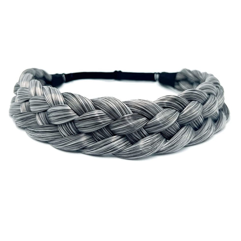 TOECWEGR 5 Strands Synthetic Hair Braided Headband Hairpiece Classic Chunky Wide Plaited Braids ElasticMulti-Color Headband Ladies Beauty Headwear (Hair band 2/h)