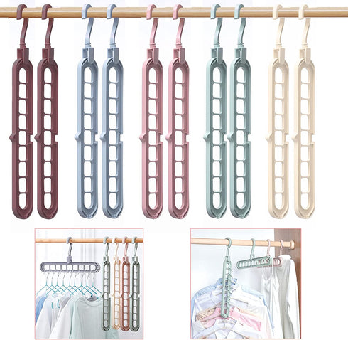 Magic Space Saving Clothes Hangers 10 Pack Cascading Hanger 9 Slots Closet Organizer Space Saver for Heavy Clothes (10)