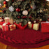 BBA SUNRISE Red Christmas Tree Skirt, 48 inches Large Burgundy Burlap Like Plain Xmas Rustic Red Tree Skirt, Indoor Xmas Tree Holiday Decorations