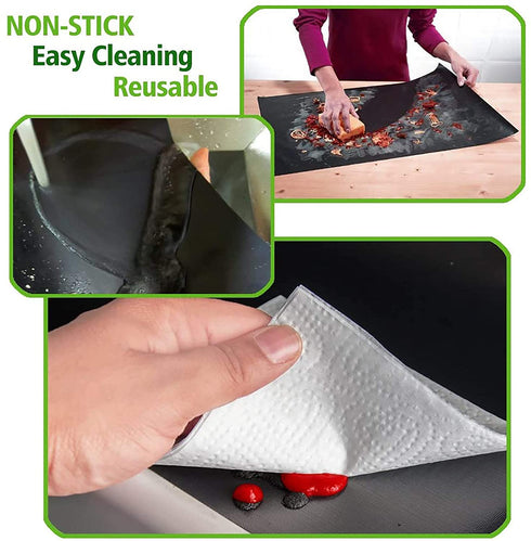 CHERAINTI Grill Mat Oven Liner 70"x16" Non-Stick Reusable Barbecue BBQ Mat, Cut to Any Size, for Gas Grill, Charcoal, Electric Grill, Electric Oven, Heat Resistant