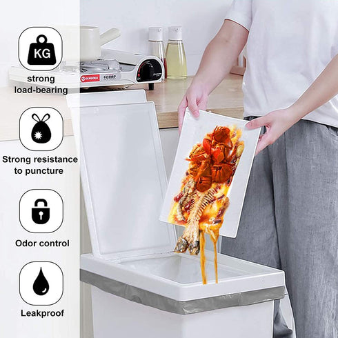 Trash Bags 13 Gallon Tall Kitchen Drawstring Garbage Bags, Biodegradable Clear Medium Strong Trash-Can-Liner for Home Bathroom Office (White, 100 Count)
