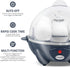 Elite Gourmet EGC007BG Rapid Egg Cooker, 7 Easy-To-Peel, Hard, Medium, Soft Boiled Eggs, Poacher, Omelet Maker, Auto Shut-Off, Alarm, 16-Recipe Booklet, BPA-Free, Slate Blue