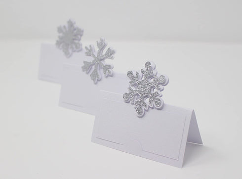 All About Details Snowflakes Place Cards (Silver) , 12 Count (Pack of 1)