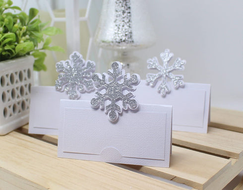 All About Details Snowflakes Place Cards (Silver) , 12 Count (Pack of 1)