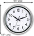 Bernhard Products Retro Wall Clock 9.5 Inch Silver Kitchen 50's Vintage Design Round Silent Non Ticking Quality Quartz Battery Operated for Home/Office/Kitchen/Living Room/School Classroom