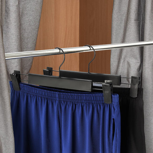 GUANJUNE 20 Pack Clothes Pants Hangers, Space-Saving Skirt Holders with 360 ° Swivel Hooks, Adjustable Clips, Trouser Hangers, Clothes Coat Garment Jeans Hangers