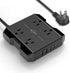Power Strip with USB C, Aijoy 4 Outlets and 4 USB Ports, Desktop Charging Station with 20W USB C, 5 ft Extension Cord, Compact for Travel, Cruise Ship, Dorm Rooms, and Office, Black