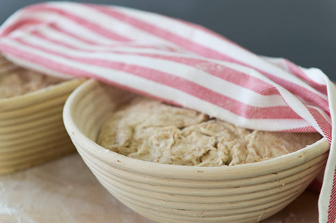 Banneton Bread Basket Sourdough Proofing Set Bread Bowl & Linen Liner Cloth + Lames Rattan Basket No Smell Bread Bag Included 10 Brotform for Homemade Bread