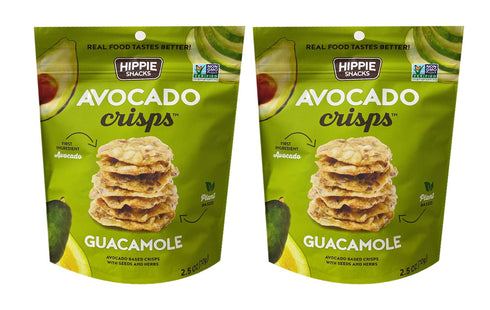Hippie Snack New Non GMO Vegetable Chip 2.5oz, 2 Pack (Avocado - Guacamole)