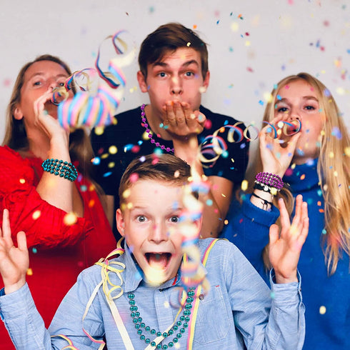 CREATRILL 50 Pcs 6mm Baby Gender Reveal Beads for Baby Shower Announcement Party Supplies 33 Inch Baby Blue Hot Pink (6mm 50 pcs)