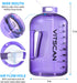 1 Gallon Water Bottle with Straw, Motivational Large Water Bottle with Time Marker, Big Clear Transparent Water Kettle Purple 128oz Water Bottles, Water Jug for Sports Water Bottle BPA Free