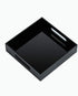 KEVLANG Black Sturdy Acrylic Tray with Handles-8x8 Inch- Countertop Organizer Tray for Kitchen,Bathroom,Office- Storage Box for Cosmetics, Jewelry,Toiletries,Toy,gadgets