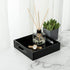 KEVLANG Black Sturdy Acrylic Tray with Handles-8x8 Inch- Countertop Organizer Tray for Kitchen,Bathroom,Office- Storage Box for Cosmetics, Jewelry,Toiletries,Toy,gadgets