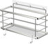 SMARTAKE Deep Shower Caddy, SUS304 Stainless Steel Bathroom Basket, Adhesive Shower Organizer Shelf with Hooks, Rustproof No-Drilling Kitchen Rack, for Toilet, Dorm and Kitchen (Silver)