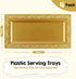 4 (pk) Yumchikel 14" x 7.5" Gold Lace Rim Plastic Serving Trays & Platters | Heavy Duty Disposable Decorative Dessert Tray - Party Platters for Upscale Parties Weddings