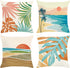 Bonhause Modern Tropical Throw Pillow Covers 18 x 18 Inch Set of 4 Seaside Palm Leaves Decorative Pillows Case Soft Velvet Outdoor Cushion Covers for Couch Sofa Bed Home Decor