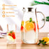 Glass Pitcher, Tea Pitcher,68oz Water Pitcher with Lid ,Drip-Free Water Pitcher with Lid, Easy Clean Heat Resistant Borosilicate Glass Jug for Juice, Milk, Cold or Hot Beverages