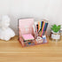 LEORISO Desk Organizer Supplies, Rose Gold Office Organizer with Mail Organizer, Pen Holder, Paper Organizer & Desk Drawer Organizer, Metal Multifunctional Desktop Organizer for Office, School & Home