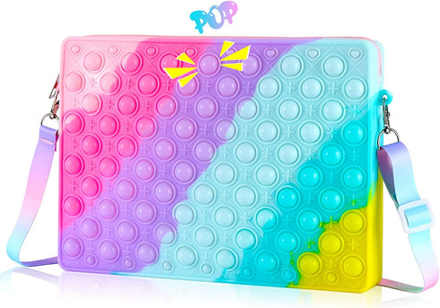 UOYHXQ Girls Toys Gifts Pop Purse, Christmas Birthday Gifts for Girls 4 -12, Rainbow Girls Purse Fidget Toy, Popper Fidget Purse Pop Shoulder Bag, Christmas Fidgets Return Gifts for Girls Party Favors