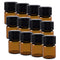 Super Z Outlet 1ml (1/4 dram) Mini Amber Glass Vial Bottles with Orifice Reducer and Cap for Essential Oils, Colognes & Perfumes (12 Pack)