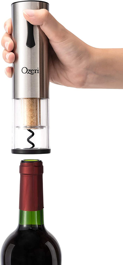 Ozeri Travel Series USB Rechargeable Electric Wine Bottle Opener, Stainless Steel