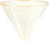 Liacere 24 Pack Gold Glitter Plastic Martini Glasses - 6.25oz Disposable Cocktail Glasses - Plastic Margarita Glasses Perfect for Wedding & Party