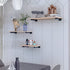 Floating Shelf Brackets 10 Inch, Heavy Duty Black Floating Shelving Bracket, Wall Mounted Decorative Industrial Metal Brackets for Shelves, Set of 4