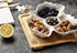 Honey ARGOL | Leaf Shaped Appetizer Divided Serving Platter Tray,Ceramic 4Compartment Serving Platter with Tray,Sauce Dip Serving Dish,Salsa Guacamole Chip&Dip Hors d'oeuvres Serving Set