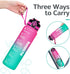 Venture Pal 32oz Motivational Leakproof Fast Flow Trendy Water Bottle with Time Marker & Removable Strainer to Remind You Drink More Water and Hydrate in Style