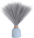 6PCS Grey Artificial Pampas Grass 14'' Faux Pampas Grass Fluffy Pampas Grass Plants Pompass Grass Branches for Home Party Office Garden Wedding Decor