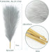 6PCS Grey Artificial Pampas Grass 14'' Faux Pampas Grass Fluffy Pampas Grass Plants Pompass Grass Branches for Home Party Office Garden Wedding Decor