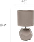 Simple Designs Round Prism Mini Table Lamp with Matching Fabric Shade