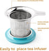 AmorArc Ceramic Tea Mug,16Oz Tea Cup with Infuser and Lid, Tea Strainer Cups with Tea Bag Holder for Loose Leaf Tea, Tea Steeping Mug for Tea/Coffee/Milk with well-wrapped Gift box -Turquoise