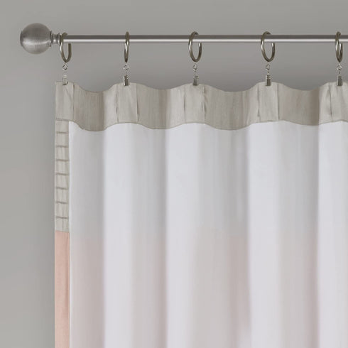 Madison Park Amherst Single Panel Faux Silk Rod Pocket Curtain With Privacy Lining for Living Room, Window Drape for Bedroom and Dorm, 50x84, Coral