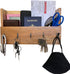Wrightmart Key Ring Hanger, 5 Hook, Wall Mounted Organizer, Keyholder, Mail, Wallet , Phone, Sunglass Storage Unit, Secure Command Center Pocket, Decorative Rustic Farmhouse Wood, Natural Finish