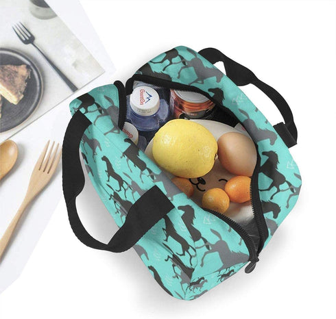 antspuent Wild Horses Lunch Bag for Women Girls Kids Insulated Picnic Pouch Thermal Cooler Tote Bento Large Meal Prep Cute Bag Big Leakproof Soft Bags for Lunch Box, Camping, Travel, Fishing