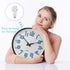 Plumeet Night Light Wall Clocks - 13 Inches Clock with Silent Non-Ticking Glowing Function - Great for Home Kitchen Bedroom - Large Number Battery Operated (Blue Light)