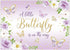 Funnytree 7x5FT A Little Butterfly is On The Way Purple Backdrop Girl 1st Birthday Baby Shower Princess Party Supplies Flower Background Cake Table Decor Favors Photobooth Props Gift Banner