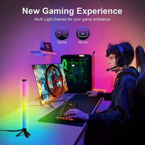 Smart RGB Gaming Lights That Sync with Music, RGB Lights Bar Ambient Lighting Kit, Led RGB Desk Light with 200+ Scene Modes, Dimming Bluetooth Color led Light bar for Room, PC, TV, Gaming Desk
