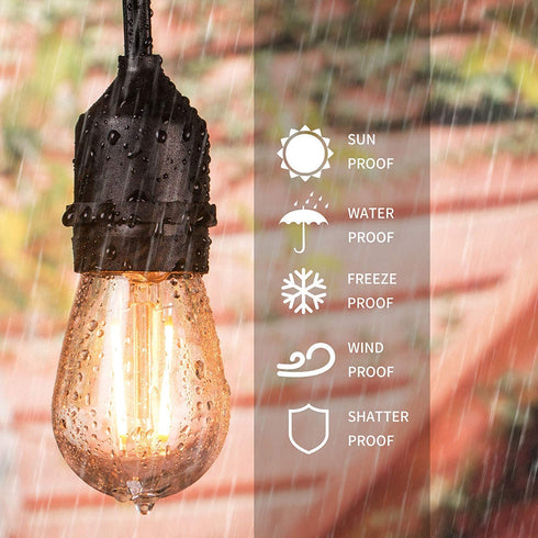 S14 LED Light Bulbs 15 Pack 1.5W (Equivalent to 11 W) Shatterproof Replacement Bulbs with E26 Medium Base, Warm LED Bulbs for Outdoor Patio Garden Vintage String Lights