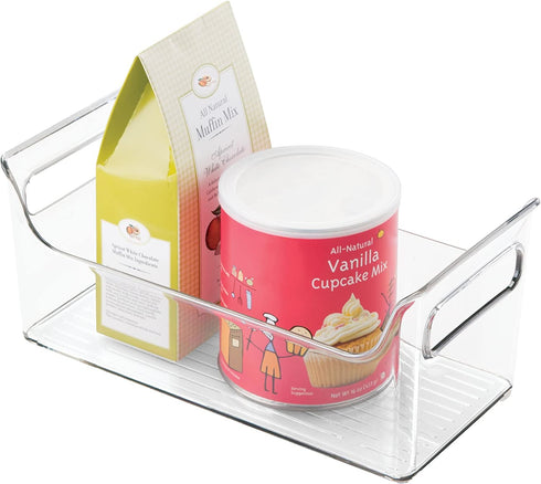 iDesign 72530 Fridge Plastic Storage Organizer Bin with Handles, Clear Container for Food, Drinks, Produce, Pantry Organization, BPA-Free, 5.5" x 11.25" x 5", Clear