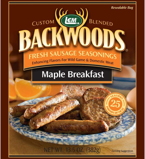 LEM Backwoods Maple Breakfast Fresh Sausage Seasoning, 13.48 oz
