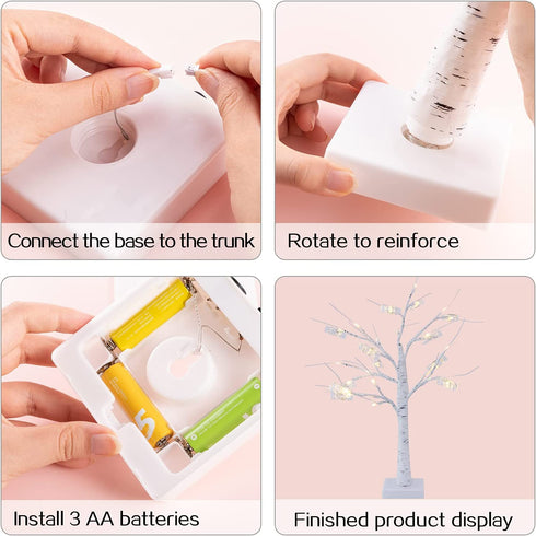 2FT Tall Money Tree Gift Card Holder with 1 USB Data Cable- Dual-use White Money Tree Present Card Holder Money Holder Tree for Christmas Wedding Desktop Home Decor Birthday Gift Holding Photo Card