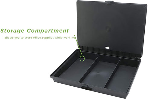 Mind Reader ZLAP-BLK Adjustable Lap Desk, Comfortable, Portable Laptop, Monitor Holder, Built-in Cushion for Comfort, 11.25 D x 15 W x 3.25 H, Black with Storage