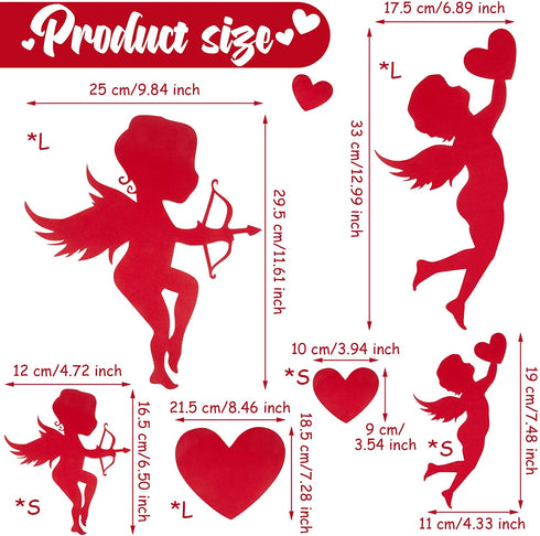36 Pieces Valentine's Day Cutouts Heart Shape Paper Cutouts Love Party Decorations for Bulletin Board Window Decoration, Happy Valentine's Day Wedding Anniversary Party Supplies, 3 Styles, 2 Sizes