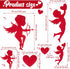 36 Pieces Valentine's Day Cutouts Heart Shape Paper Cutouts Love Party Decorations for Bulletin Board Window Decoration, Happy Valentine's Day Wedding Anniversary Party Supplies, 3 Styles, 2 Sizes