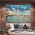 Riyidecor Ocean Beach Scenic Tapestry 80Wx60H Inch Nature Blue North Holland Brown Sundown Blue Sky Seaside Costal Scenery Landscape Sand Vivid Wall Hanging Indigenous Bedroom Living Room WW-IHTB